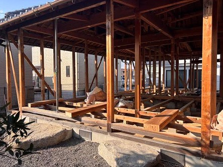 木造平屋解体工事 構造躯体解体後の様子