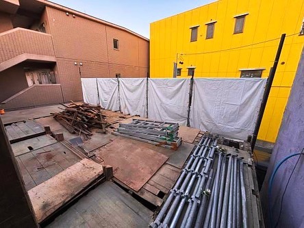 木造家屋解体工事 廃材搬出前の現場